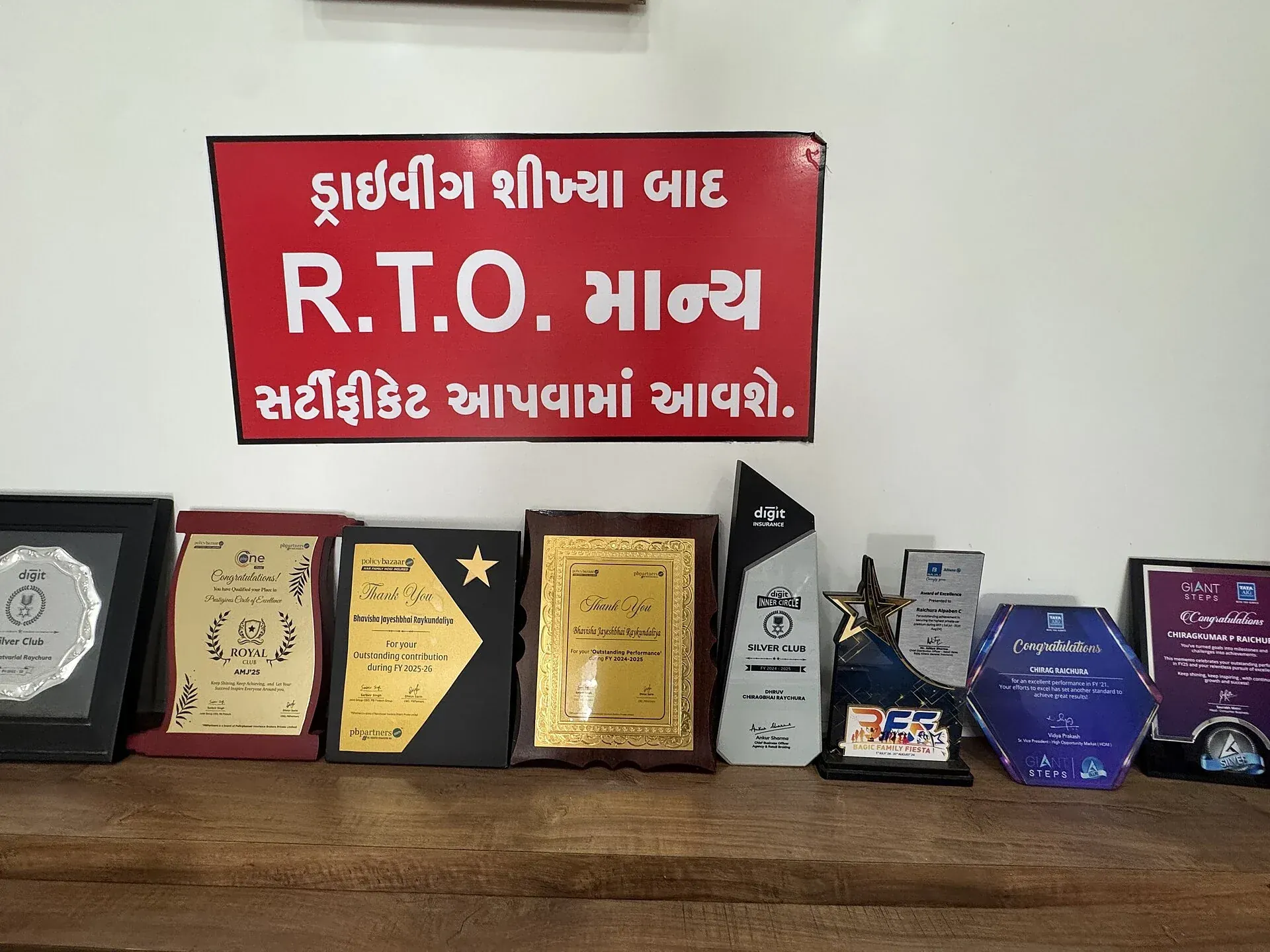 Recognition presented to Dhruv C. Raychura